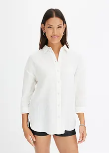 Skjortebluse i musselin, bonprix