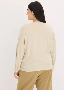 Topp med flaggermusermer og satenginnfelling, bonprix