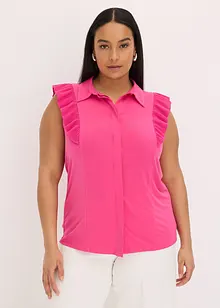 Trikotbluse med volanger, bonprix