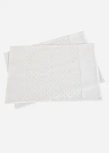 Bordbrikker i økologisk bomull med broderi (2-pack), bonprix
