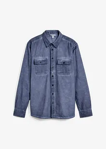Langermet skjorte i 100% bomull i vasket look, bonprix