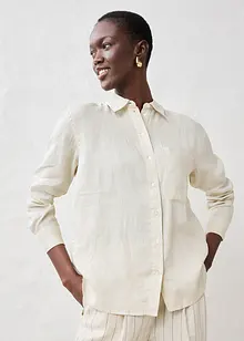 Skjortebluse i lin, bonprix