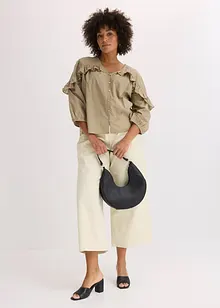 Bluse i lett materiale med volanger, bonprix