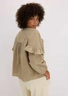 Bluse i lett materiale med volanger, bonprix