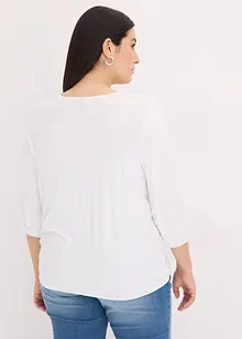 Omslagstopp med 3/4-lange ermer og blonder, bonprix