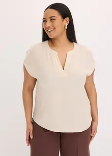 Kortermet satengbluse i ledig modell med lave skuldersømmer, bonprix