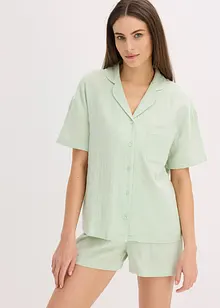 Shorty av musselin med knappestolpe, bonprix