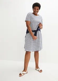 Trikotkjole med lommer, i flammegarn av bomull, knelang, bonprix