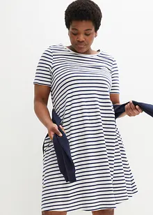 Trikotkjole med lommer, i flammegarn av bomull, knelang, bonprix