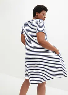 Trikotkjole med lommer, i flammegarn av bomull, knelang, bonprix