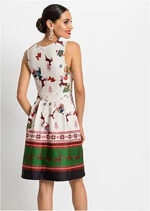 Ettersittende kjole i formstabilt scuba-materiale med julemotiv, bonprix