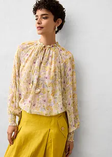 Tunika med silke og fin blomsterprint, bonprix