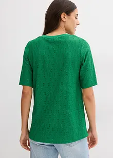 Topp av krepp med hullbroderi, bonprix