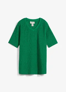Topp av krepp med hullbroderi, bonprix