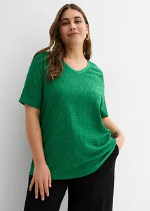 Topp av krepp med hullbroderi, bonprix