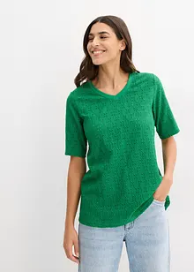 Topp av krepp med hullbroderi, bonprix