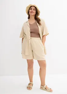 Skjortebluse i musselin, bonprix