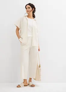 Kortermet bluse i kreppmateriale, bonprix