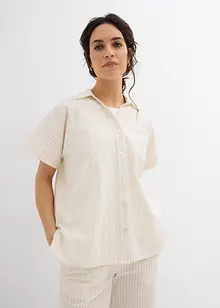 Kortermet bluse i kreppmateriale, bonprix