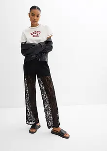 Pull on-bukse med blonder, bonprix