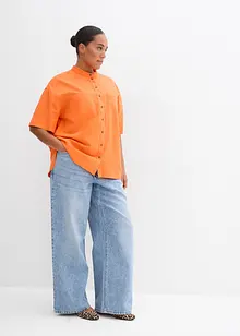 Skjortebluse i fin viskosemiks, bonprix