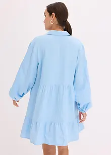 Kort kjole i musselin med volanger, bonprix