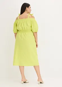 Off shoulder-kjole i økologisk bomull, bonprix