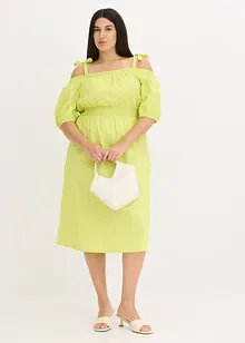 Off shoulder-kjole i økologisk bomull, bonprix