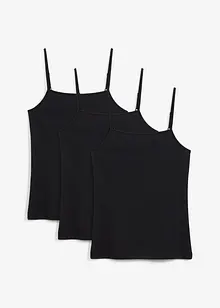 Stroppetopp med økologisk bomull (3-pack), bonprix