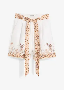 Shorts i ren lin med blomsterprint, bonprix