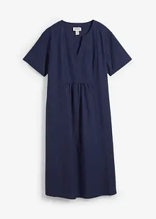 Tunikakjole i bomull-/linmiks med lommer, bonprix
