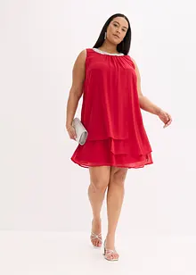 Chiffonkjole med strasspynt, bonprix