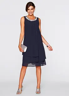 Chiffonkjole med strasspynt, bonprix