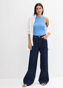 Strikket topp i viskosemiks og figurnær modell, bonprix