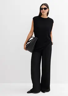 Strikket topp i ballong-fasong og lett viskose, bonprix