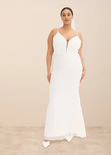 Brudekjole med paljettbroderier, bonprix