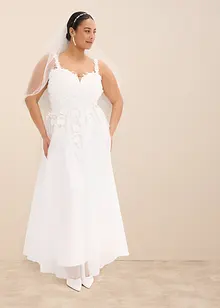 Brudekjole i fin tyll med blonder, bonprix