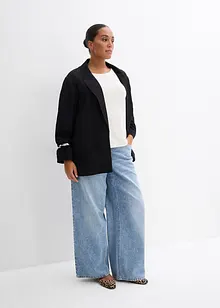 Blazer i strukturert viskosemiks med rynket effekt, bonprix