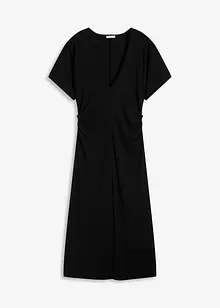 Kjole i ribbet jersey med rynking i siden, bonprix