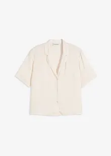 Satengbluse med krage med slag, bonprix