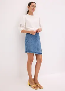 Kortermet bluse med linandel, bonprix