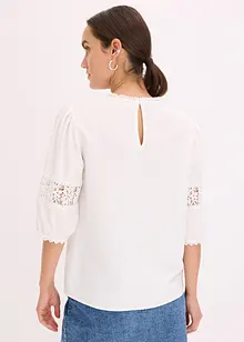 Kortermet bluse med linandel, bonprix