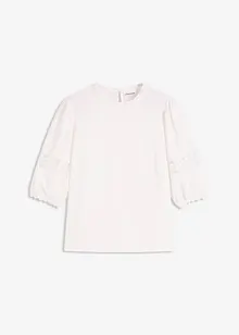 Kortermet bluse med linandel, bonprix
