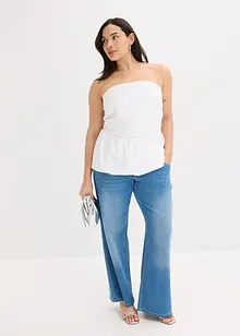 Bandeau-bluse med ballongsøm, bonprix