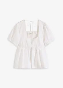 Bluse med puffermer og knapper, bonprix