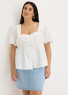 Bluse med puffermer og knapper, bonprix