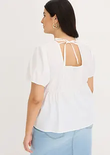 Bluse med puffermer og knapper, bonprix