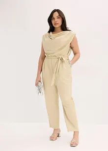 Jersey jumpsuit med skulderpolstring, bonprix