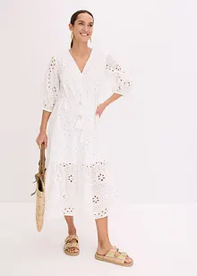 Midikjole med hullbroderi, bonprix