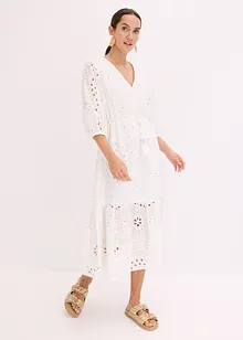 Midikjole med hullbroderi, bonprix